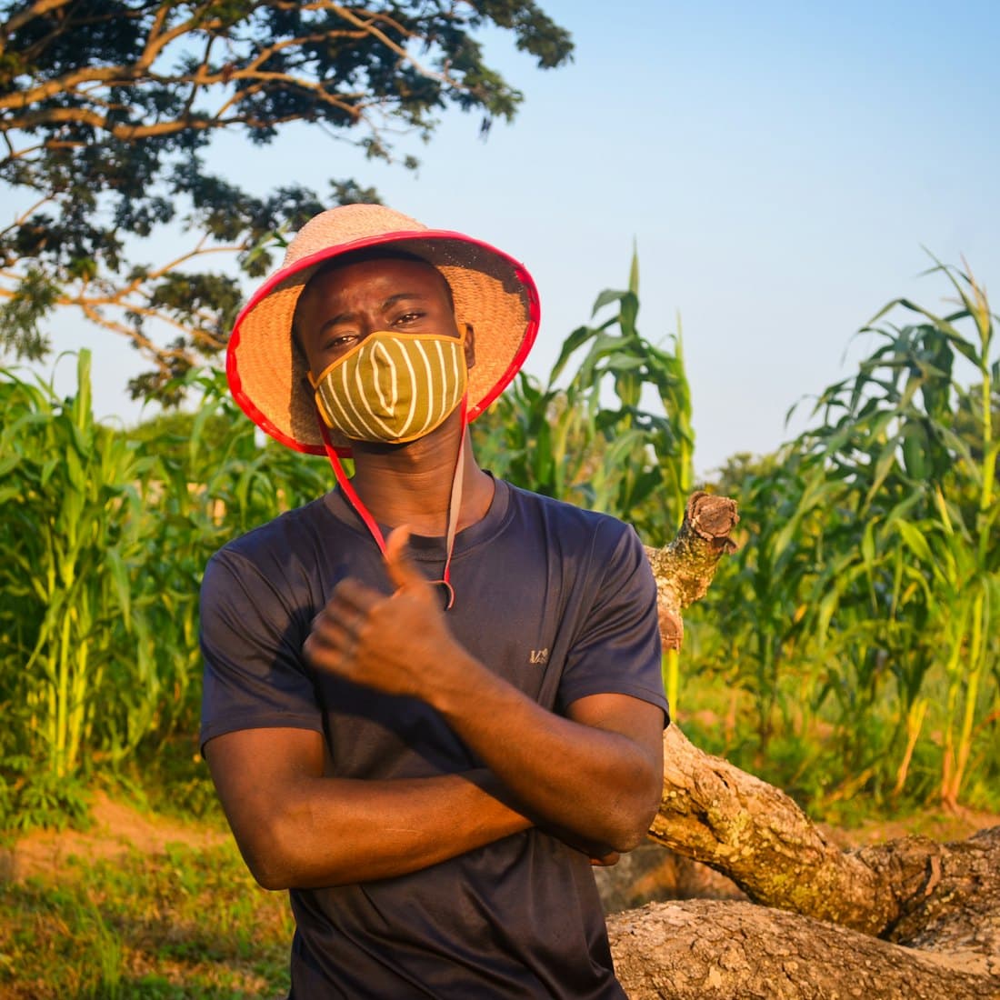 A farmer in a field